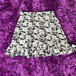 NWT Black and White Floral Skirt